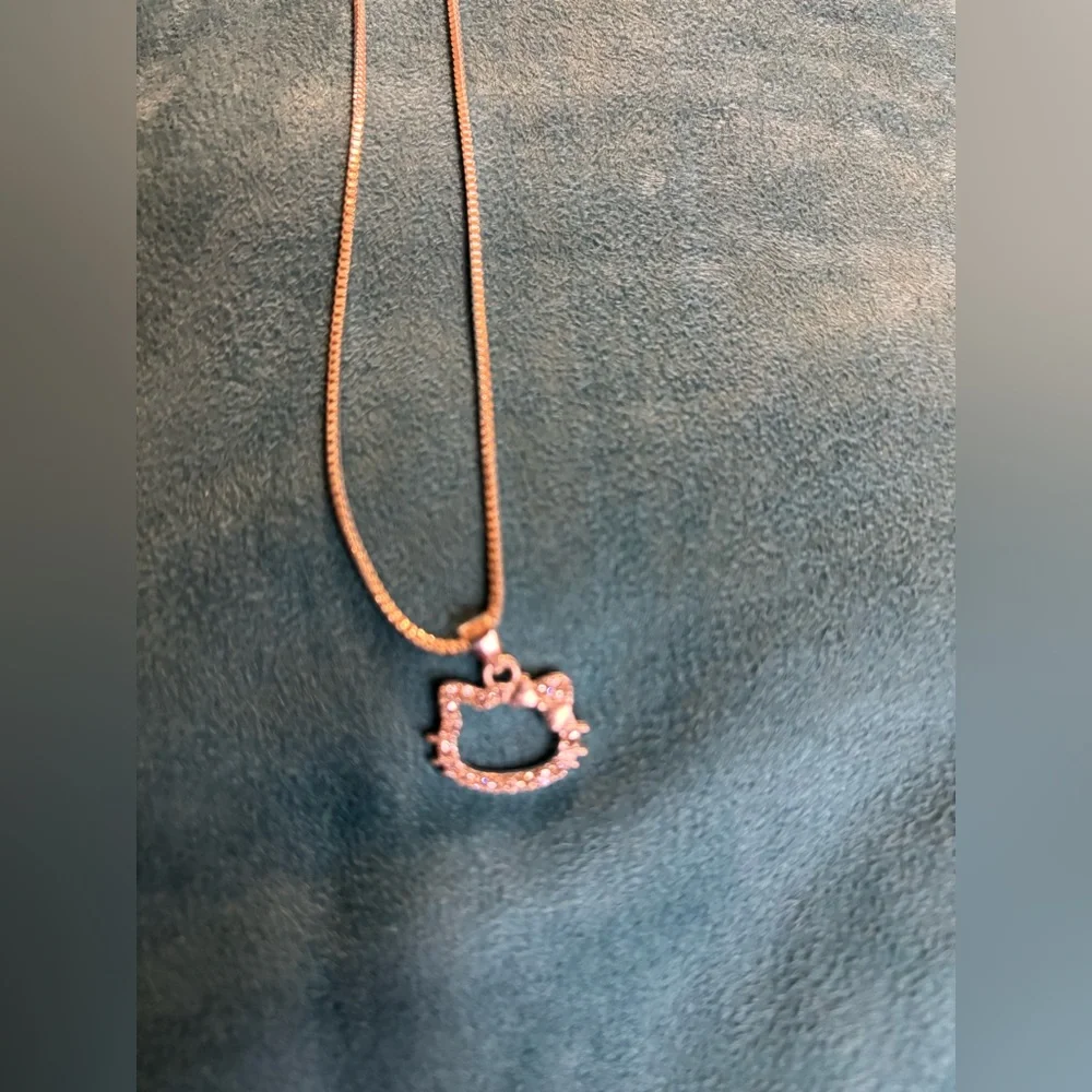 Girls Silvertone Hello Kitty Pendant Necklace